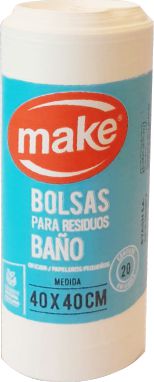 [6970] BOLSA ROLLO CHICA BLANCA 40x40x20  "MAKE"