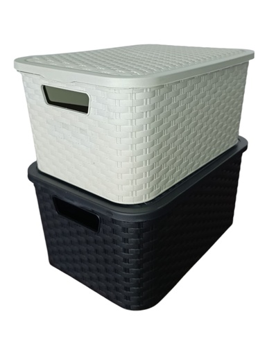 [P310] CANASTO C/T SIMIL RATAN N°2 - 25,5x35x16,5