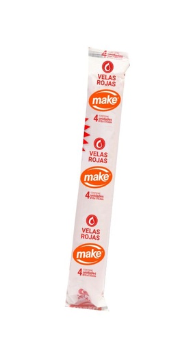 [6961] VELAS 175 mm ROJAx4  "MAKE"